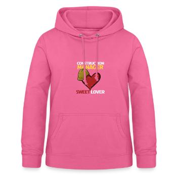 Ouvrier de la construction Coeur Amour Design - Sweat à capuche Femme - rose - Devant - AI Model Female 172 light (172cm)