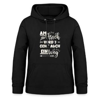 Am Arsch vorbei geht auch ein Weg - Frauen Hoodie - Schwarz - Vorne - AI Model Female 172 light (172cm)
