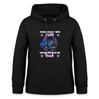 LKW Fahrerin Truckerin Lastkraftfahrerin Geschenk - Frauen Hoodie - Schwarz - Vorne - AI Model Female 172 light (172cm)
