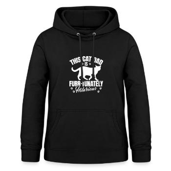 Papa chat - Sweat à capuche Femme - noir - Devant - AI Model Female 172 light (172cm)