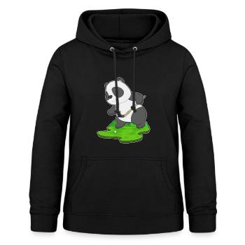 Panda Feldhockey Feldhockeyschläger - Frauen Hoodie - Schwarz - Vorne - AI Model Female 172 light (172cm)