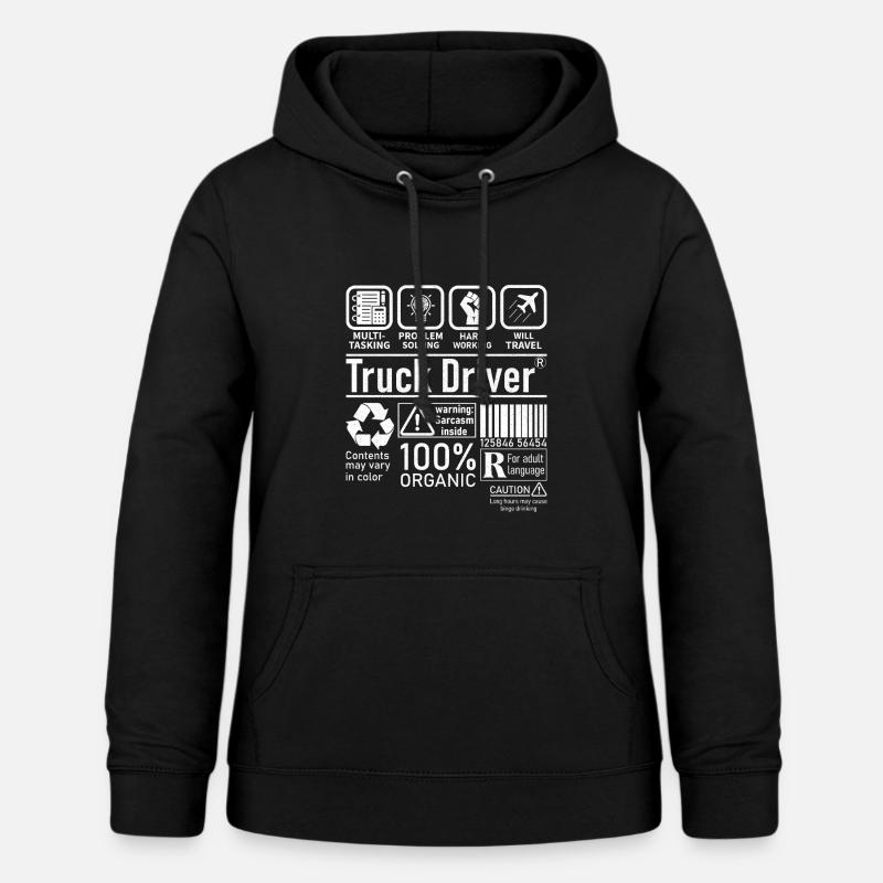 Chauffeur de camion multitâche résolution de problèmes - Sweat à capuche Femme - noir