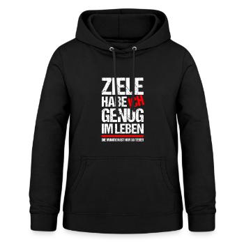 Ziele im Leben Gamer Spruch - Frauen Hoodie - Schwarz - Vorne - AI Model Female 172 light (172cm)