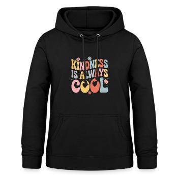 Freundlichkeit Ist Immer Cool Blumen Herzen - Frauen Hoodie - Schwarz - Vorne - AI Model Female 172 light (172cm)