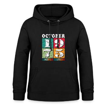 Oktober 1975 Geburtstagsgeschenk 1975 Oktober - Frauen Hoodie - Schwarz - Vorne - AI Model Female 172 light (172cm)