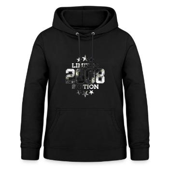 LIMITED EDITION 2008 18. GEBURTSTAG - Frauen Hoodie - Schwarz - Vorne - AI Model Female 172 light (172cm)