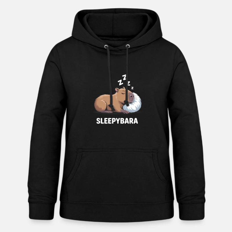Sleepybara Capybara Sova - Luvtröja dam - svart