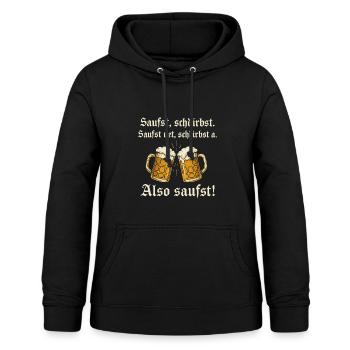 Bayrischer Bier Spruch - Frauen Hoodie - Schwarz - Vorne - AI Model Female 172 light (172cm)