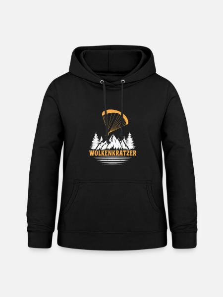 Paraglider WOLKENKRATZER LUSTIG - Frauen Hoodie - Schwarz