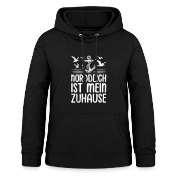 NORDDEICH IST MEIN ZUHAUSE Nordsee Urlaub Lustig - Frauen Hoodie - Schwarz - Vorne - AI Model Female 172 light (172cm)
