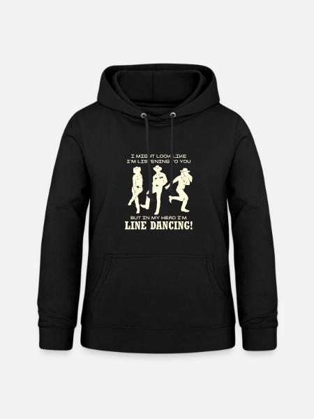 Line Dancing Silhouette Humor - Frauen Hoodie - Schwarz