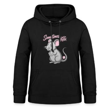 Sometimes I just be fartin' - Maus Furzen Furz  - Frauen Hoodie - Schwarz - Vorne - AI Model Female 172 light (172cm)