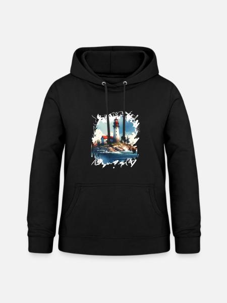 Leuchtturm - Frauen Hoodie - Schwarz