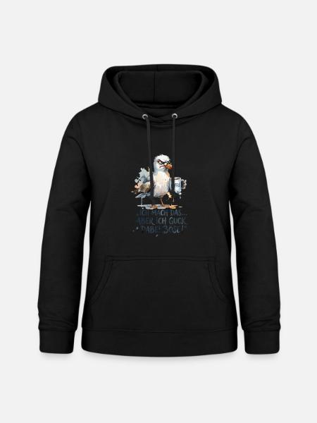 Möwe Kaffee Morgenmuffel - Frauen Hoodie - Schwarz