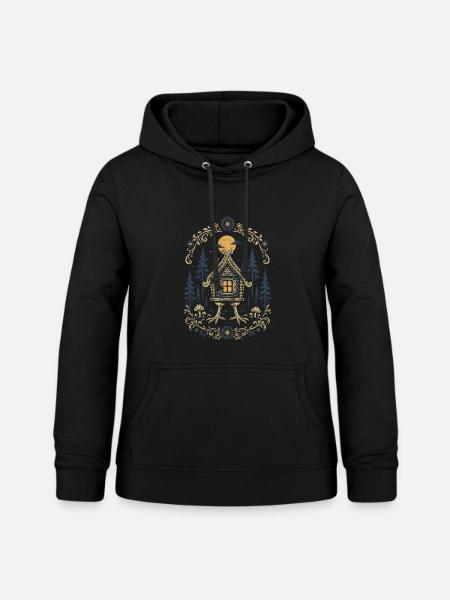 Baba Yaga Hütte - Frauen Hoodie - Schwarz