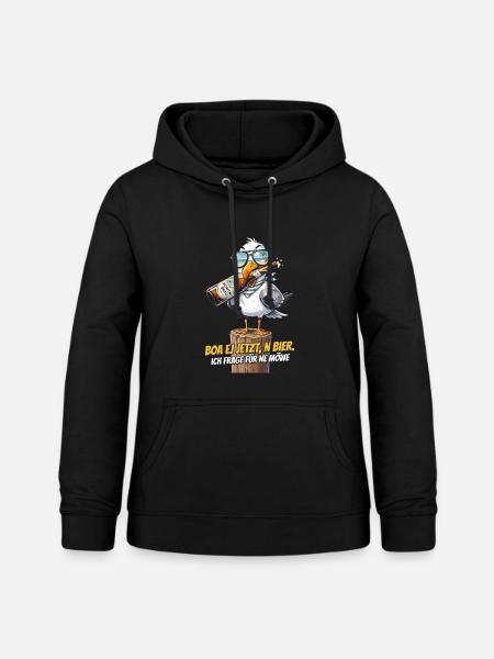 Möwe Bier Spruch Strand - Frauen Hoodie - Schwarz