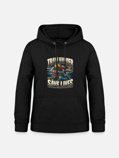Rettungsschwimmer Train Harder Save Lives - Frauen Hoodie - Schwarz