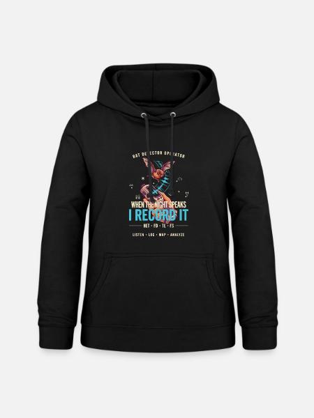 Nachtstimmen Fledermaus Aufnahme - Frauen Hoodie - Schwarz