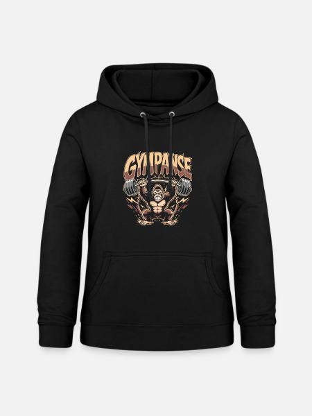 Gympanse Gewichtheber Bodybuilding - Frauen Hoodie - Schwarz