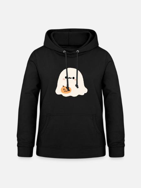 Süßer Geist mit Kürbis-Kumpel - Frauen Hoodie - Schwarz