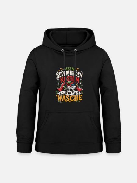 Superhelden Kostüm in der Wäsche - Frauen Hoodie - Schwarz