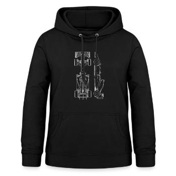 Racing - Frauen Hoodie - Schwarz - Vorne - AI Model Female 172 light (172cm)