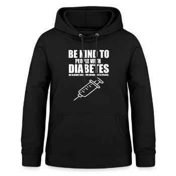 Diabetes prik sjovt citat - Dame hoodie - sort - Foran - AI Model Female 172 light (172cm)