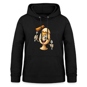 Fröhliches Frühstücksei Cartoon - Frauen Hoodie - Schwarz - Vorne - AI Model Female 172 light (172cm)