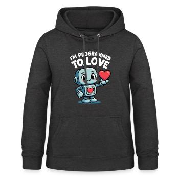 Cute robot with heart - Women's Hoodie - charcoal grey - Front - AI Model Female 172 light (172cm)