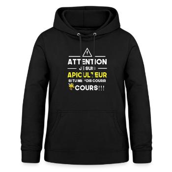 Apiculteur Si Tu me Vois courir Cours Drôles - Sweat à capuche Femme - noir - Devant - AI Model Female 172 light (172cm)