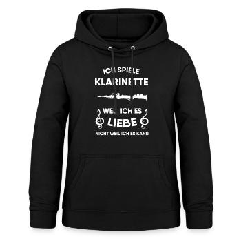 Klarinette - Frauen Hoodie - Schwarz - Vorne - AI Model Female 172 light (172cm)