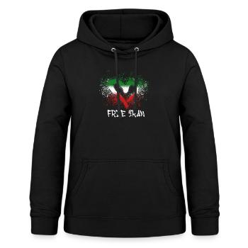 free iran,herz,iran,flagge,graffiti - Frauen Hoodie - Schwarz - Vorne - AI Model Female 172 light (172cm)