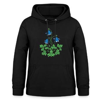 Columbine en bleu et vert - Sweat à capuche Femme - noir - Devant - AI Model Female 172 light (172cm)