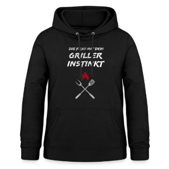 Bratort - Frau mit dem Grillerinstinkt - Frauen - Frauen Hoodie - Schwarz - Vorne - AI Model Female 172 light (172cm)
