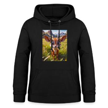 animaux africains super mignons – Antilope - Sweat à capuche Femme - noir - Devant - AI Model Female 172 light (172cm)