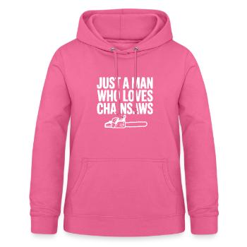 Nur ein Mann, der Kettensägen liebt - Frauen Hoodie - Pink - Vorne - AI Model Female 172 light (172cm)