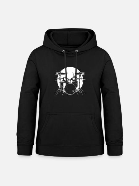 Drumkit Zeichnung - Frauen Hoodie - Schwarz