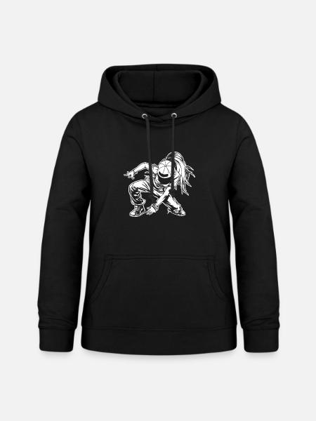 Cartoon B-Girl Zeichnung - Frauen Hoodie - Schwarz