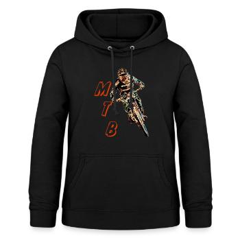 Downhill-Mountainbiken - Frauen Hoodie - Schwarz - Vorne - AI Model Female 172 light (172cm)