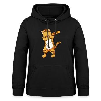 Chat tamponnant | Chat cadeau chat pour animaux de compagnie - Sweat à capuche Femme - noir - Devant - AI Model Female 172 light (172cm)