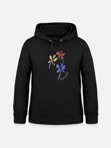 flowers - Frauen Hoodie - Schwarz