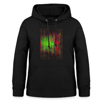 Ondes sonores - Sweat à capuche Femme - noir - Devant - AI Model Female 172 light (172cm)