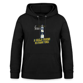 Christianity Jesus Lighthouse Jésus a grand ami - Sweat à capuche Femme - noir - Devant - AI Model Female 172 light (172cm)