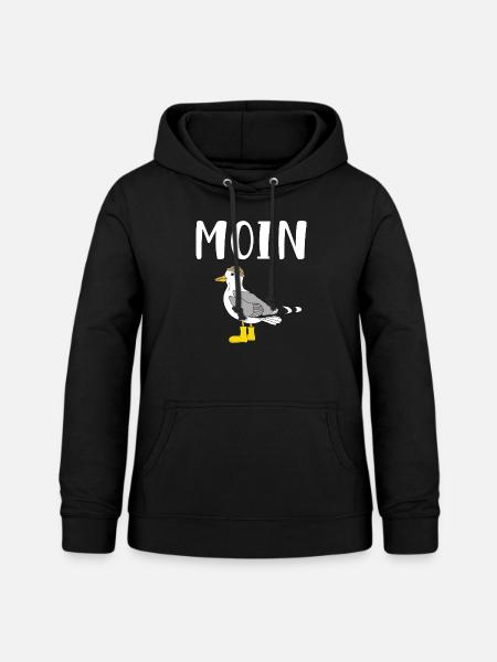 Moin Möwe - Frauen Hoodie - Schwarz