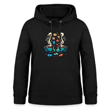 Puzzle Lover Jigzaw Puzzle Board Game Puzzler - Women's Hoodie - black - Front - AI Model Female 172 light (172cm)