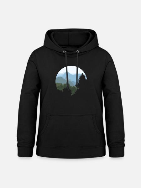 Einsamer Berg - Frauen Hoodie - Schwarz