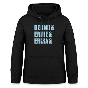Stromberg Personalisierbar Bernd & Ernie & Erika - Frauen Hoodie - Schwarz - Vorne - AI Model Female 172 light (172cm)