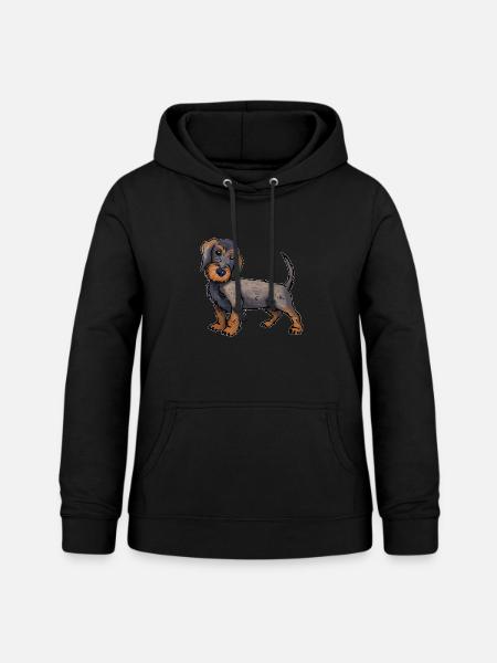 Rauhaardackel - Frauen Hoodie - Schwarz
