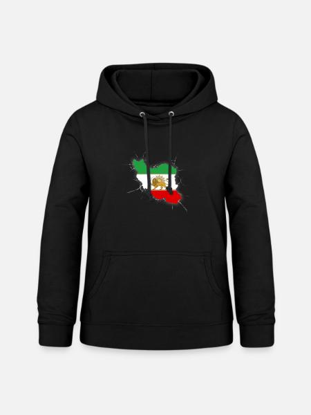 Iran Flagge Löwe und Sonne - شیر خورشید - Frauen Hoodie - Schwarz