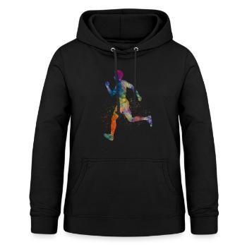 Athlet Läufer - Frauen Hoodie - Schwarz - Vorne - AI Model Female 172 light (172cm)